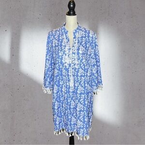 Made with ❤️ Blue Size XXL Printed Knee Length Tunic Dress